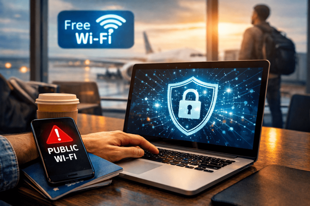 Using public Wi-Fi safely while traveling with a VPN